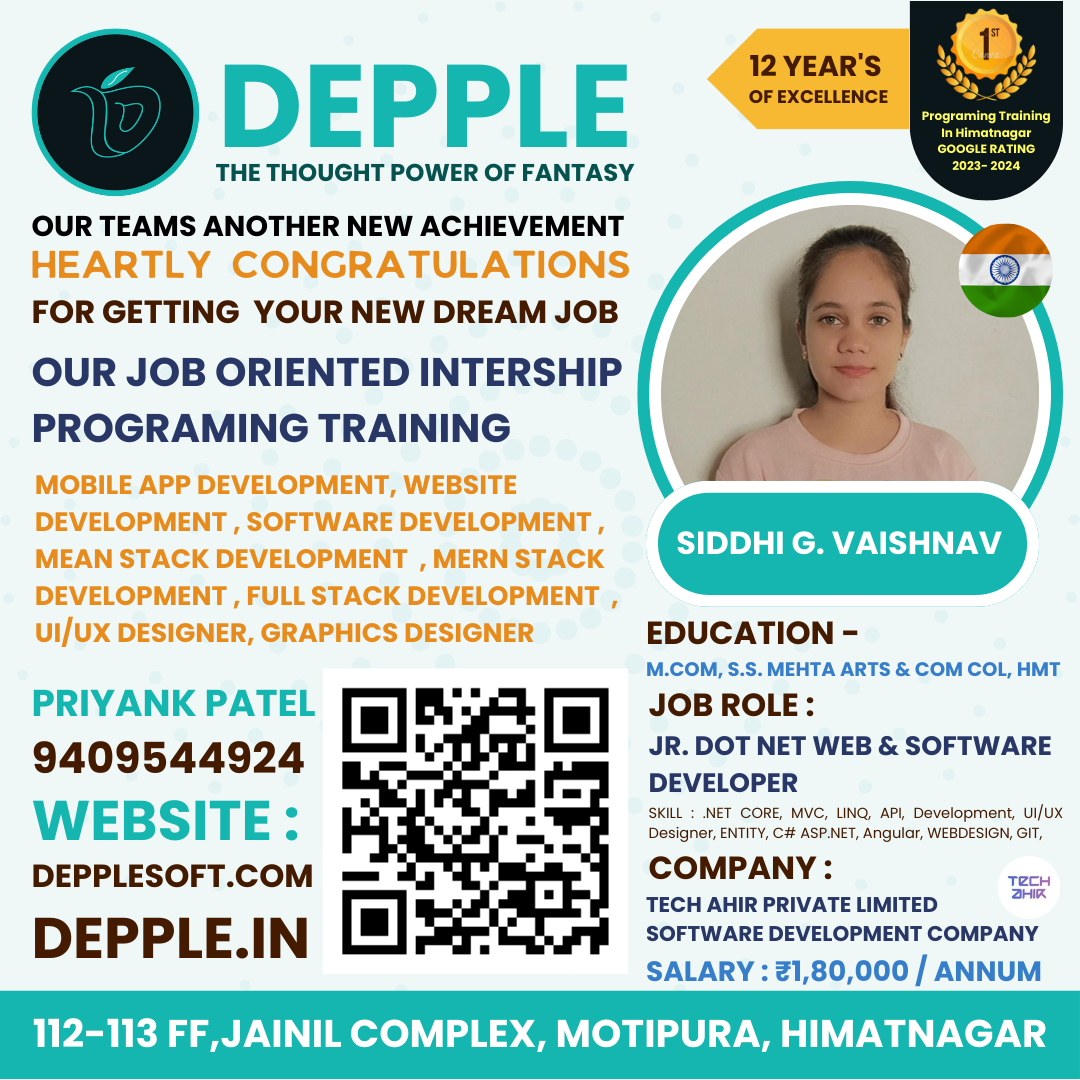 DEPPLE - SIDDHI G. VAISHNAV - DEPPLE JOB PLACEMENT POST